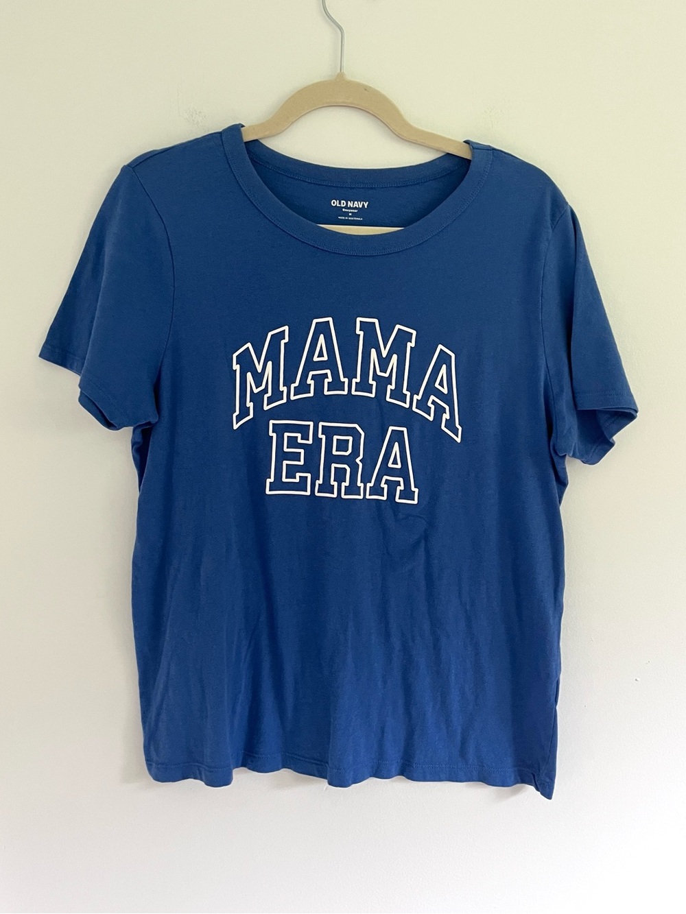 Old Navy Cobalt Blue MAMA ERA Short Sleeve Crewneck Tee Varsity Lettering Casual